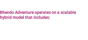 &nbsp;Bhendo Adventure operates on a scalable hybrid model that includes: Learner subscriptions
School licensing packages
Sponsored curriculum development